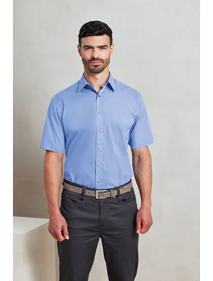 PR 202 Popelínová košile s krátkým rukávem model 22475703 black - Premier PR 202 Popelínová košile s krátkým rukávem model 22475703 black - Premier