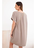 Dámské šaty s krátkým rukávem a kabelkou na řetízku fango