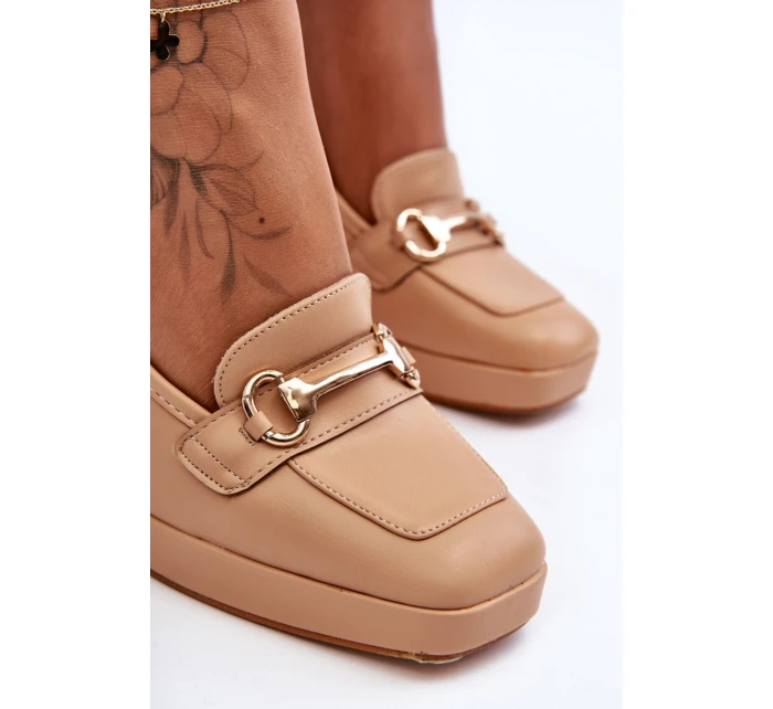 Módní kožené lodičky Nude Rouse