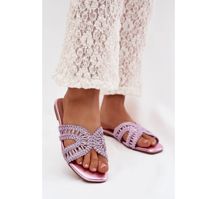 Dámské ploché fialové pantofle Fariella