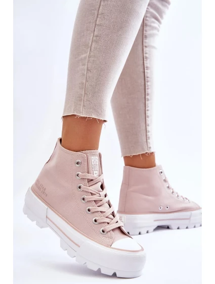 Vysoký Látkové tenisky na platformě Big Star LL274157 Nude Vysoký Látkové tenisky na platformě Big Star LL274157 Nude