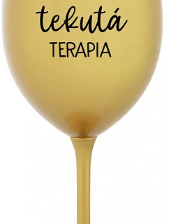 model 22164022 TEKUTÁ TERAPIA  zlatý pohár na víno 350 ml - Giftela