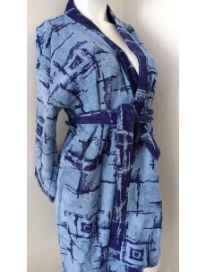 AKCE - Dětský froté župan modrý se vzorem - Vestis