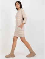 Dámské šaty LO SK LK model 21471962 Béžová s bílou Rue Paris - FPrice