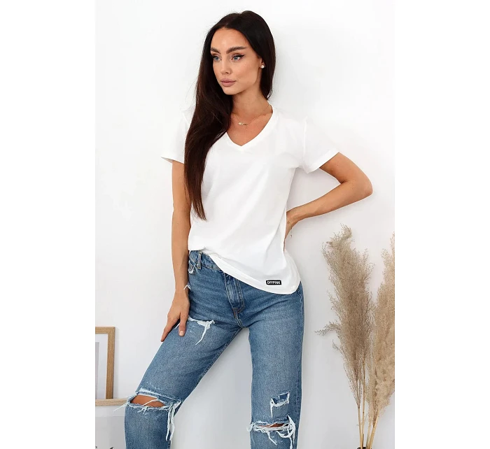 Dámské tričko Serek s krátkým rukávem hnědé - Off Pink