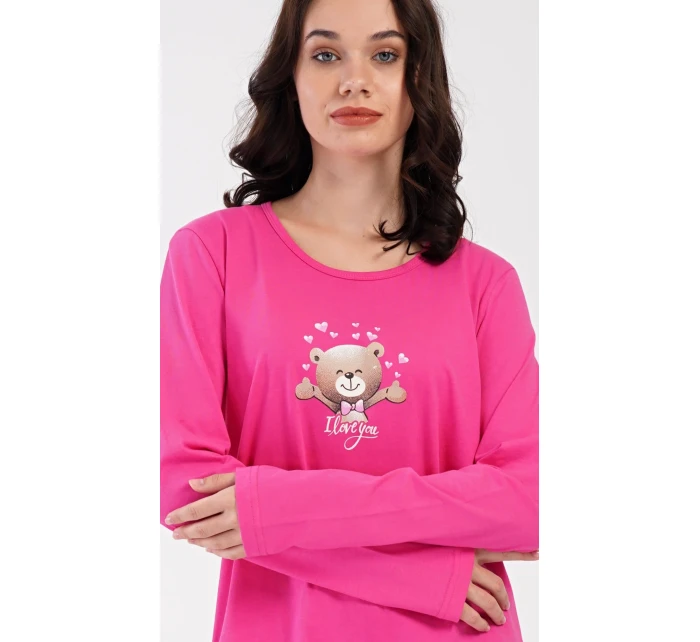 Dámské pyžamo dlouhé Méďa I love model 20848207 - Vienetta