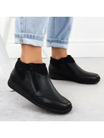 Dámské kožené nepromokavé pohodlné boty černé model 21905394 - Rieker