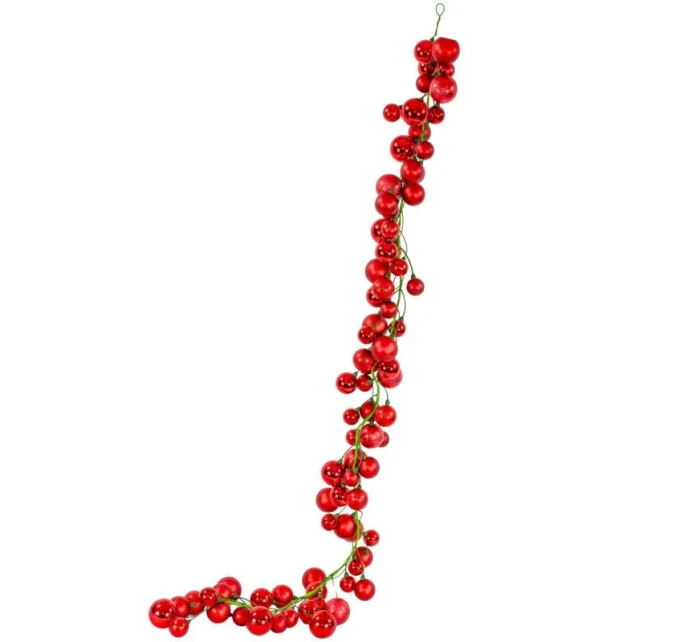 VĚNEC Z VĚTVIČEK 180CM S OZDOBAMI 80 KS.SLÍDA ČERVENÁ VĚNEC Z VĚTVIČEK 180CM S OZDOBAMI 80 KS.SLÍDA ČERVENÁ