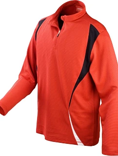 Spiro S 178X Tréninkový top s "1/4" zip s dlouhým rukávem 29.178X red/black/white
