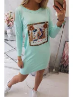 Šaty s 3D grafikou a ozdobnými volány mincovna Šaty s 3D grafikou a ozdobnými volány mincovna