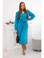 Šaty se  lemem tyrkys model 21908511 - K-Fashion