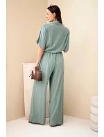 Dámský viskózový model 22185765 komplet se širokými kalhotami khaki - K-Fashion Dámský viskózový model 22185765 komplet se širokými kalhotami khaki - K-Fashion