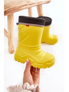 Dětské zateplené boty do deště Befado 162X302 Žlute