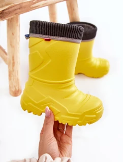 Dětské zateplené boty do deště Befado 162X302 Žlute