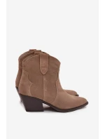 Nazouvací dámské kovbojky z přírodního semiše béžové Beretta Nazouvací dámské kovbojky z přírodního semiše béžové Beretta