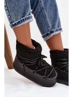 Dámské sněhule s kožíškem typu vázané Černé model 21757752 - Boto