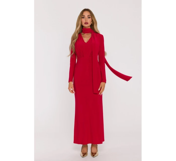 Šaty s řasením a  červené model 21479372 - Moe