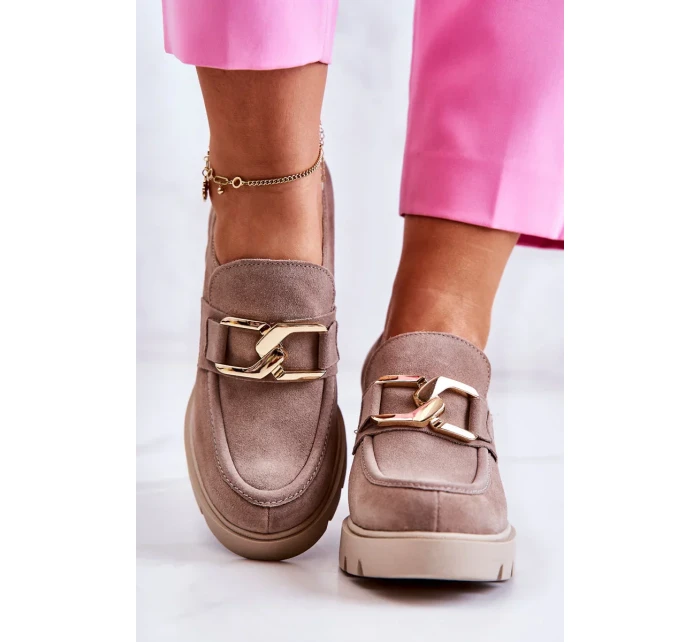 Elegantní boty se zlatým zdobením béžová Harmell Elegantní boty se zlatým zdobením béžová Harmell