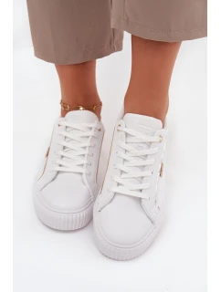 Dámské tenisky z eko kůže Big Star – bílá/zlatá