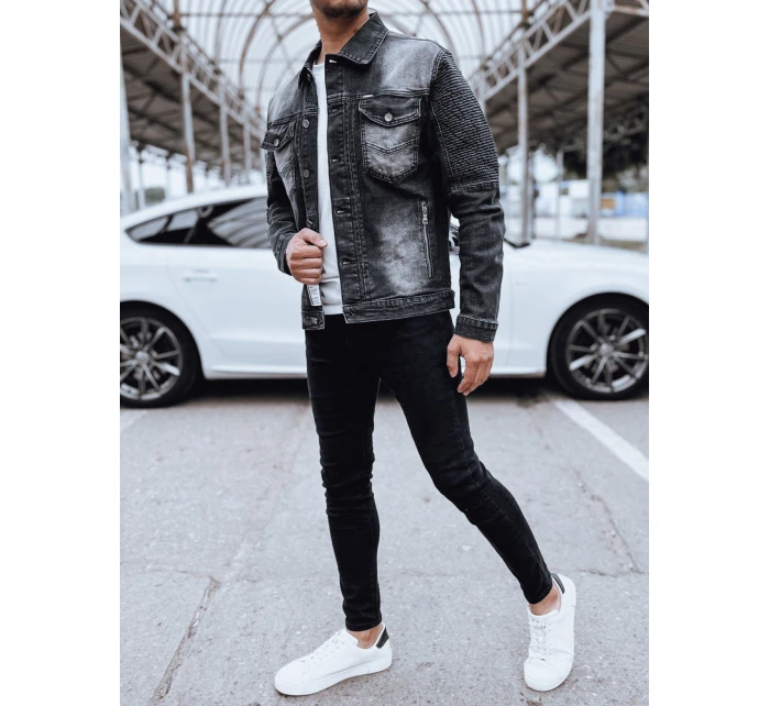 Pánská džínová bunda černá FashionStreet TX4719 Pánská džínová bunda černá FashionStreet TX4719
