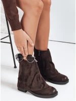 Dámské semišové kozačky s ohrnutým svrškem hnědé FashionStreet ZY1092