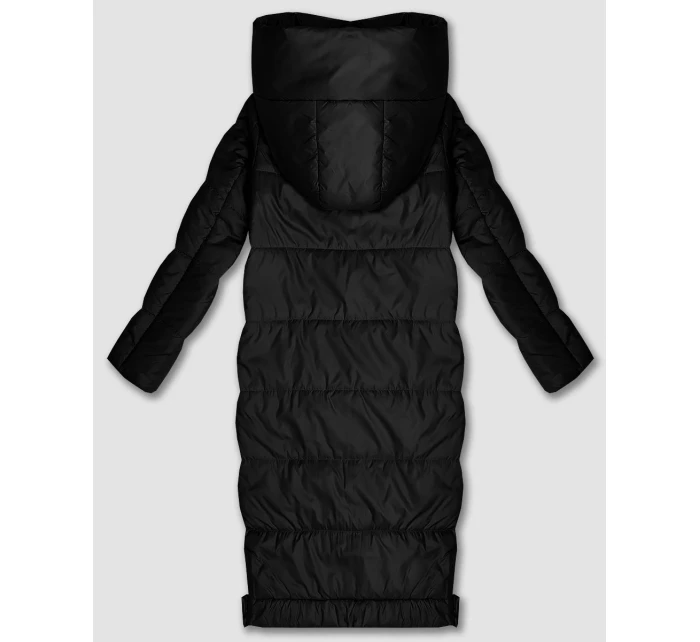 Černá dlouhá lehce zateplená dámská bunda S'West (B8509-1) Černá dlouhá lehce zateplená dámská bunda S'West (B8509-1)