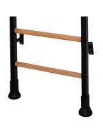 ROZKLÁDACÍ DŘEVĚNO-KOVOVÝ GYMNASTICKÝ ŽEBŘÍK S KOVOVOU HRAZDOU V DUBOVÉ LAVICI 511