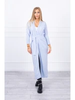 Svetr dlouhý svetr model 18748001 v pase modrý - K-Fashion