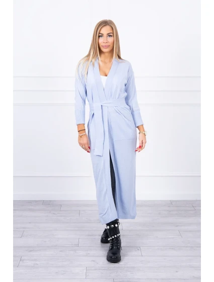 Svetr dlouhý svetr model 18748001 v pase modrý - K-Fashion