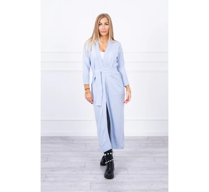 Svetr dlouhý svetr model 18748001 v pase modrý - K-Fashion