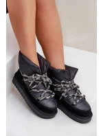 Semišové dámské sněhule s hrubým šněrováním D.Franklin DFSH375003 Černé