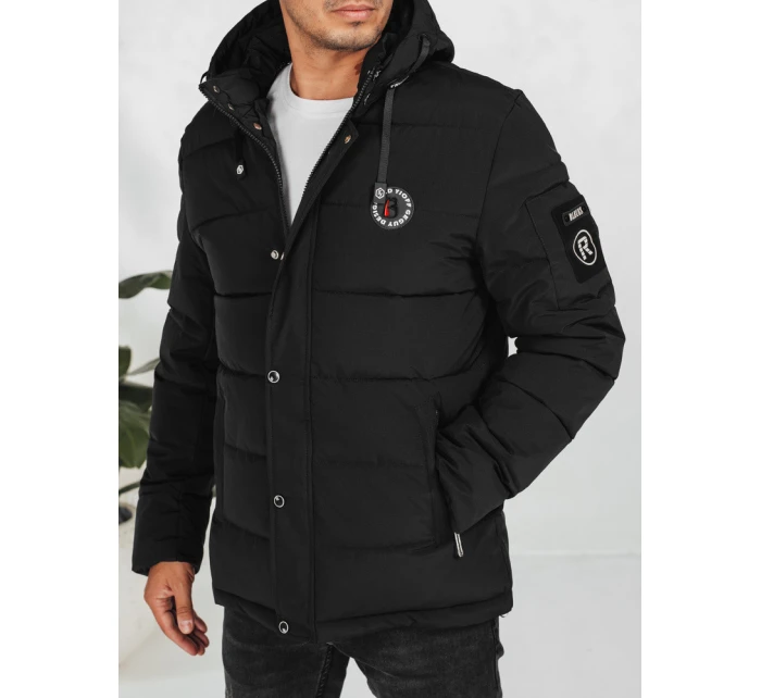 Pánská prošívaná zimní bunda s kapucí černá Dstreet TX5055