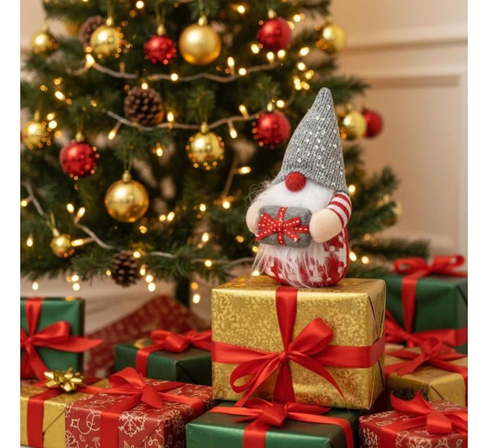 DEKORATIVNÍ TRPASLÍK 15CM ŠEDÝ CHLAPEC