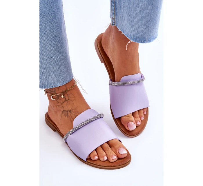 Elegantní ploché sandálky fialové model 21619499 - Boto Elegantní ploché sandálky fialové model 21619499 - Boto