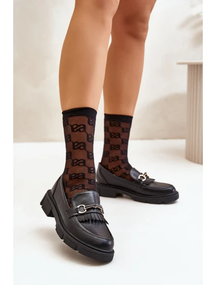 Dámské Mokasíny S Ozdobou Eko Kůže Černé model 21670538 - Boto