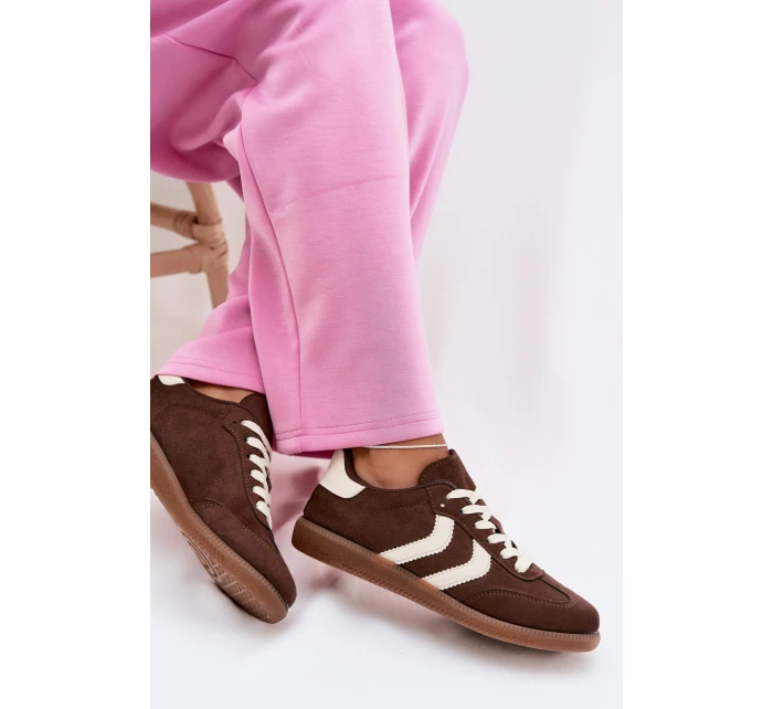 Dámské tenisky z eko semiše čokoládové model 22027752 - EVENTO