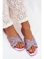 Dámské ploché fialové pantofle Fariella