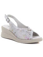 Šedé kožené dámské sandály na platformě Vinceza 26-79614 Šedé kožené dámské sandály na platformě Vinceza 26-79614