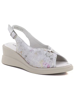 Šedé kožené dámské sandály na platformě Vinceza 26-79614