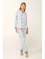 Bavlněné dámské pyžamo s manžetami model 20617784 - Vamp Bavlněné dámské pyžamo s manžetami model 20617784 - Vamp