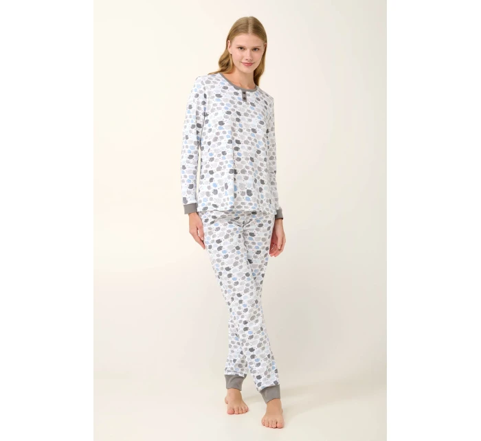 Bavlněné dámské pyžamo s manžetami model 20617784 - Vamp Bavlněné dámské pyžamo s manžetami model 20617784 - Vamp