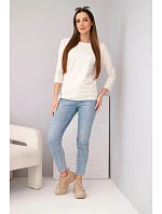 Dámská halenka s lodičkovým výstřihem světle béžová