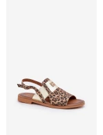 Dámské Kožené Sandály S Vzorem Hnědé model 21684131 - Zazoo