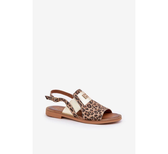 Dámské Kožené Sandály S Vzorem Hnědé model 21684131 - Zazoo