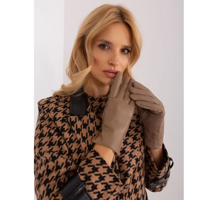 Rękawiczki AT RK model 19367814 ciemny bezowy - FPrice