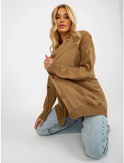 Dámský kardigan LC SW model 18140213 velbloudí - FPrice Dámský kardigan LC SW model 18140213 velbloudí - FPrice