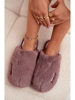 Dámské huňaté pantofle – tmavě fialové Belinna Dámské huňaté pantofle – tmavě fialové Belinna