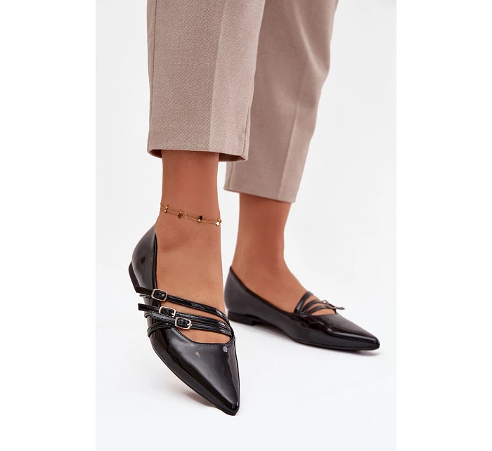 Lakované baleríny KL2913 Palenna černá - Sweet Shoes Lakované baleríny KL2913 Palenna černá - Sweet Shoes