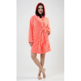 Dámský župan krátký s kapucí Grepfruit