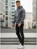 Pánská šedá mikina s kapucí Dstreet model 21994648 - FashionStreet
